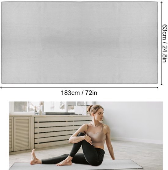 Dailygoody - Antislip yogamat - Yoga-handdoek met handgrepen - Blauw - Hot yoga