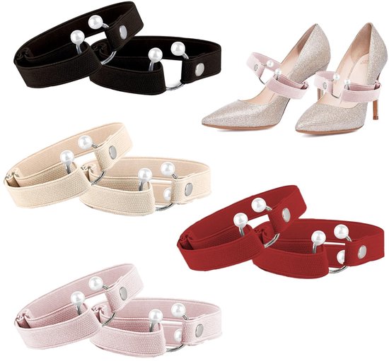 Dailygoody - Verstelbare Hoge Hakken Schoenbanden - Elastische Straps - Ideaal voor Feestjes - Zwart - Schoenaccessoires - Verhoogt Comfort en Stabili..