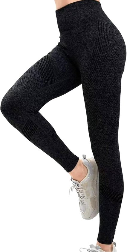 Dames Anti-Cellulite Leggings, Hoge Taille, Naadloze Opaque Sportbroek voor Yoga en Fitness, Slankmakend en Ondersteunend met Push-Up Effect