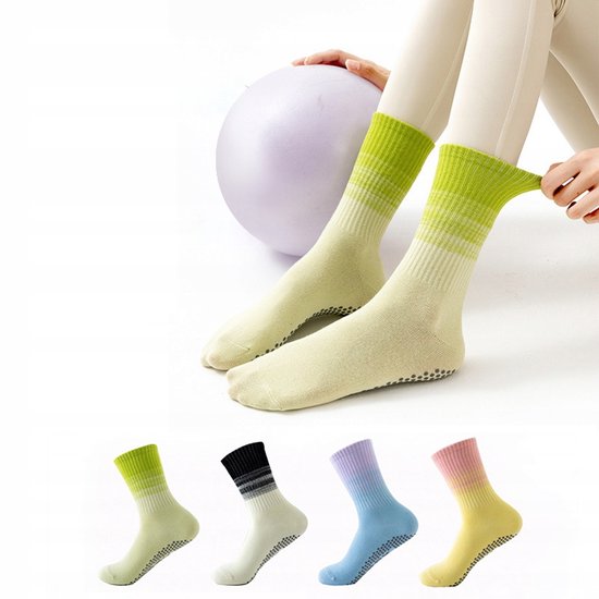Dames Antislip Sokken voor Yoga, Dans & Fitness - 4 Paar