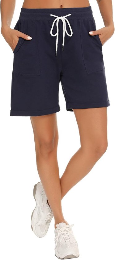 Dames Bermuda Shorts Katoen met Zakken - Comfortabele Sport- en Vrijetijdsbroek