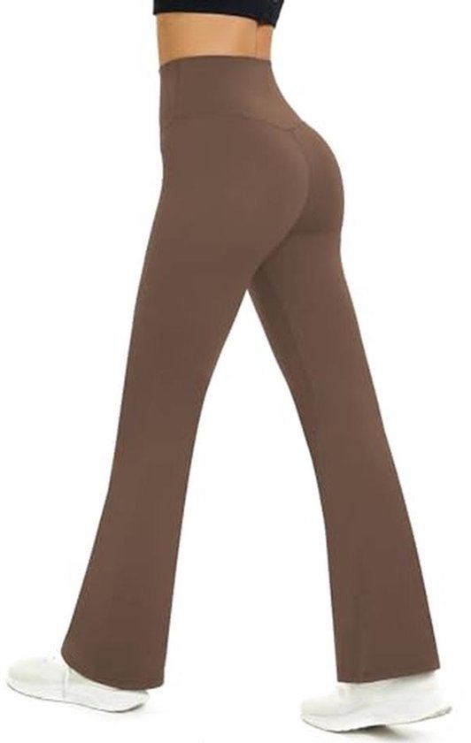 Dames Hoge Taille Flared Yogabroek met Buikcontrole - Sportbroek voor Training en Joggen