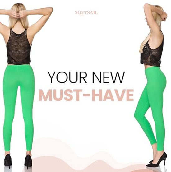 Dames Leggings van Katoen - Sportieve en Modieuze Mid Waist Leggings voor Yoga, Wandelen en Vrije Tijd