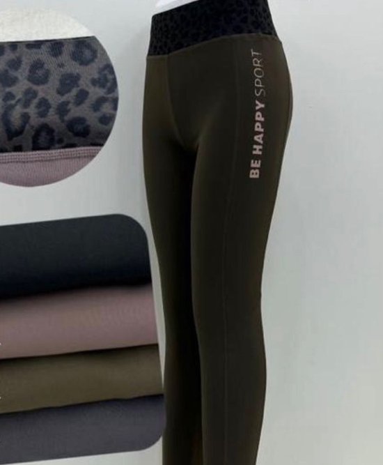 Dames Sport Legging - Slank Fit - Hoge Taille S/M olive van DAM