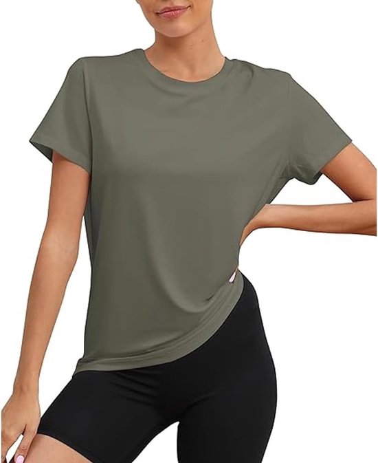 Dames sport T-shirt korte mouwen voor yoga, fitness en hardlopen - casual en ademend gymtop