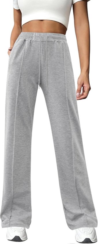 Dames Sportbroek - Joggingbroek Wijde Pijpen - Vrije Tijd Yoga - Hoge Taille Trekkoord - S Tot XXL