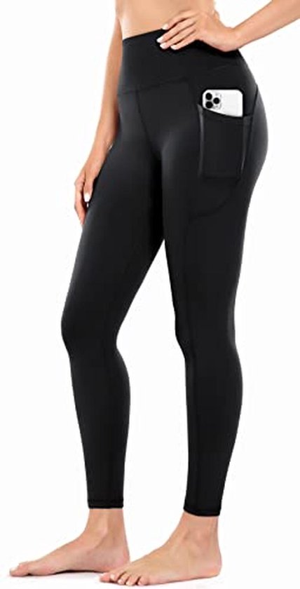 Dames Sportbroek met Zakken, Opaak, Hoge Taille, Lange Fitnessbroek, Yoga broek