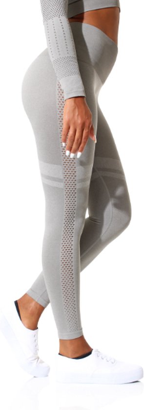 Dames sportlegging - Hoge taille - Grijs Melange - Maat L van DAM