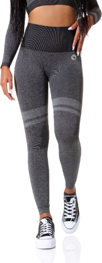 Dames sportlegging - Hoge taille - Zwart Melange - Maat S van DAM