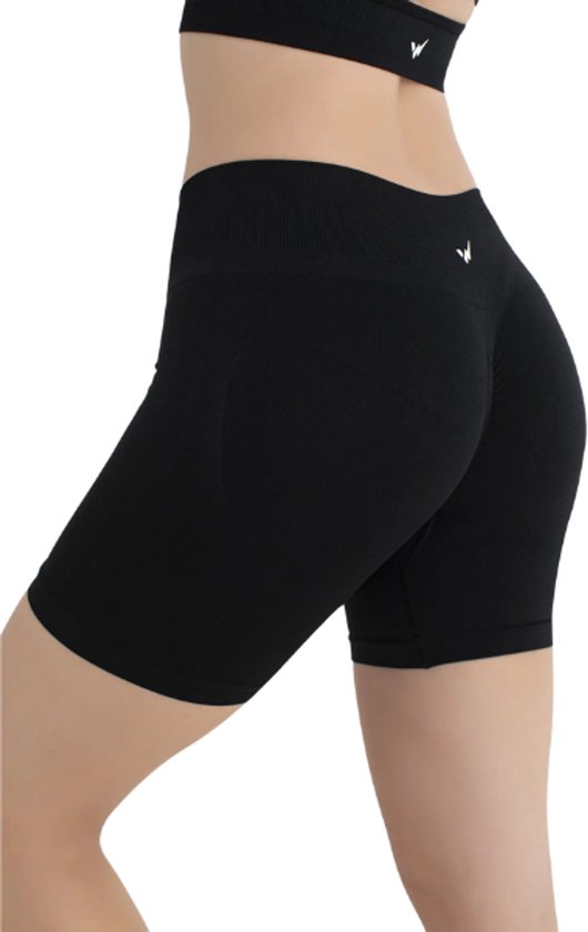 Dames Sportlegging Kort - Sportbroek dames - Gym short - Sportkleding - Shape & Liftend Effect - Zwart - Maat M/L van MOVE FITNESS®