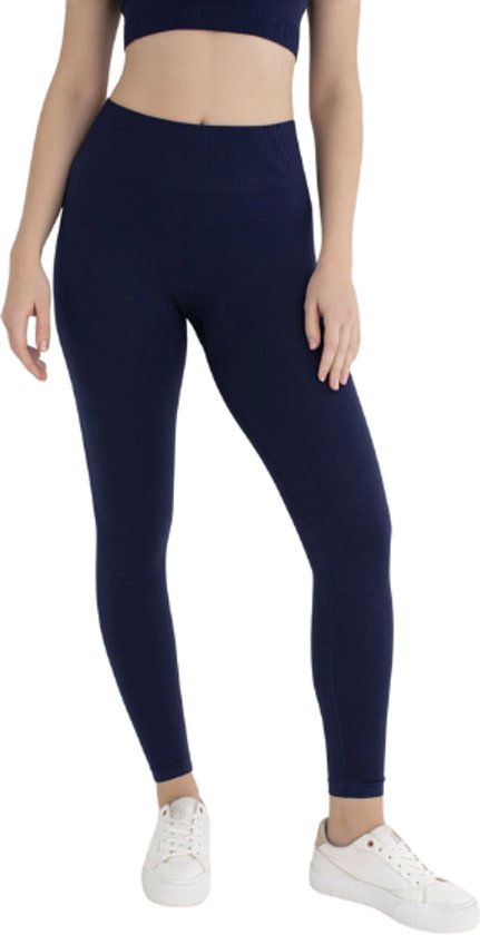 Dames Sportlegging - Sportbroek - Squat proof - High Waist - Shaping - Marineblauw - Maat XS/S van Merkloos