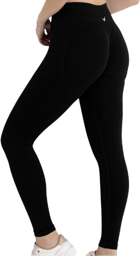 Dames Sportlegging - Sportkbroek - Shape & Liftend Effect - Push up - Squatproof - High waist - Zwart - Maat XS/S