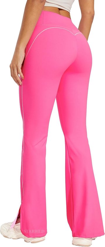 Dames sportleggings met hoge taille, wijde pijpen en bootcut voor yoga en casual gebruik