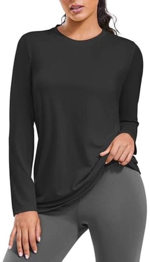 Dames Sportshirt Lange Mouwen UV-Bescherming Ademend en Lichtgewicht Hardloopshirt