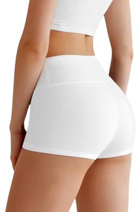 Dames sportshorts met hoge taille - Elastische workout shorts voor yoga en fitness van Merkloos