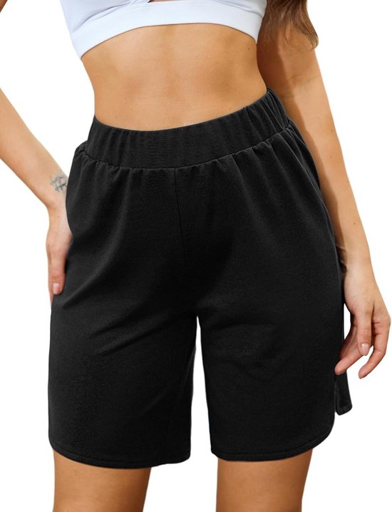 Dames Sportshorts met Hoge Taille en Zakken voor Yoga, Fitness en Vrije Tijd