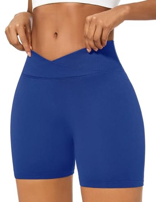 Dames Sportshorts - Naadloze Korte Yogashorts met Hoge Taille