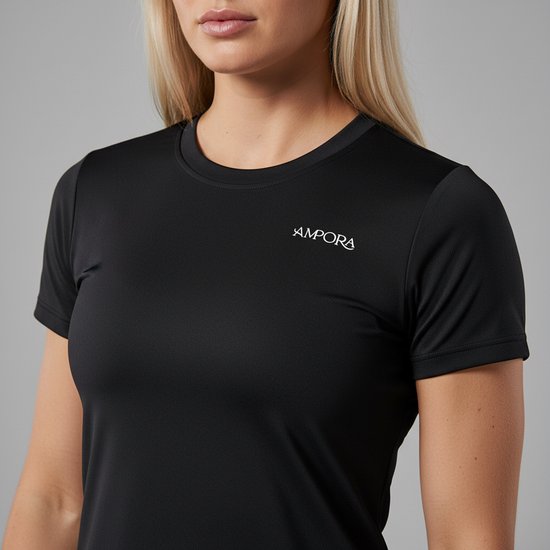 Dames sporttop – Strakke pasvorm & Comfort - zwart- S van Merkloos