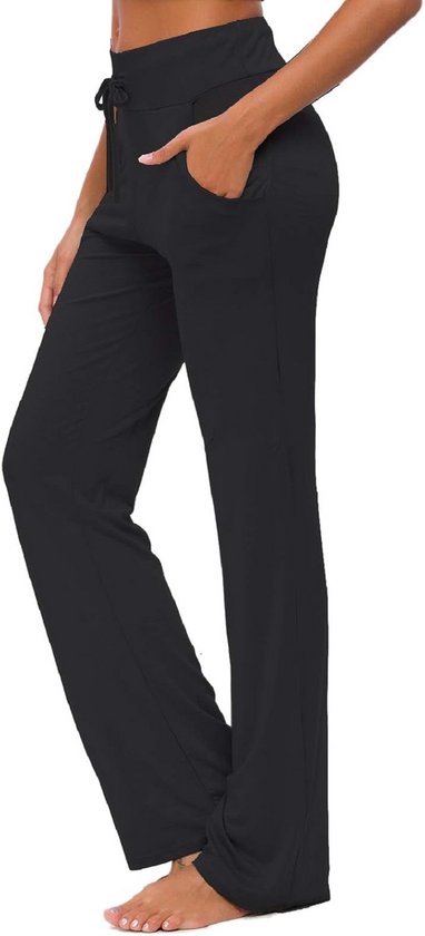 Dames Yogabroek Joggingbroek met Zakken - Comfortabele Straight Leg Vrijetijds- en Sportbroek