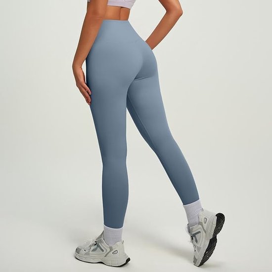 Dames yogabroek met hoge taille, boterzachte legging met buikcorrectie, niet-doorschijnende, elastische sportlegging voor de sportschool, hardlopen en dagelijks casual gebruik (beige)