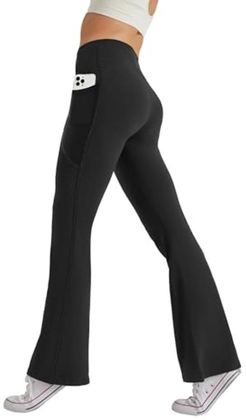 Damesbroek met Zakken, Yogabroek, Casual Broek, Hoge Taille, Sportbroek, Elastische Taille, Bootcut