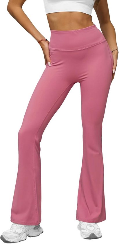 Dameslegging met Hoge Taille en Flared Pasvorm voor Yoga en Sport van Merkloos