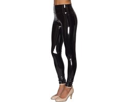 Dameslegging van imitatie-lakleer met spiegeleffect - glanzend, elastisch en hoge taille van Merkloos