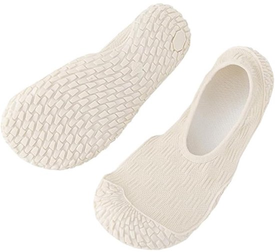 Damesschoenen voor stille yoga - antislip sokken - Antislip fitnessschoenen - pilates sokken - Lichtgewicht fitnessschoenen - Gedempte zool - Maten 38-39 - Beige van Merkloos