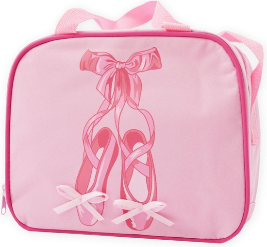 Dancer Dancewear® Balletkoffertje voor kinderen - Roze Ballettas voor Meisjes - Ballet Tasje met spitzen print