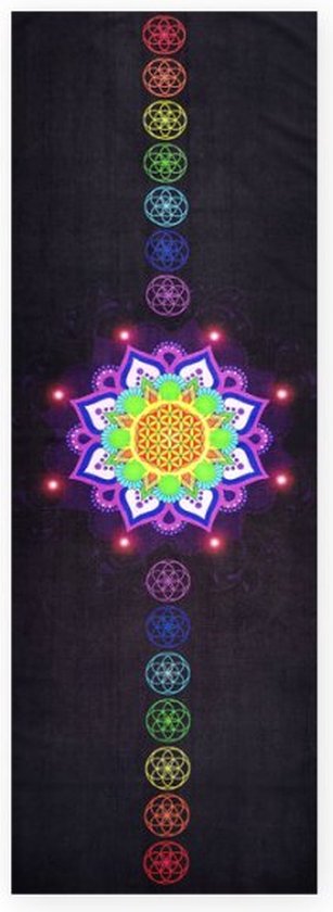 Dancer Dancewear® Yoga handdoek | Antislip | Yogamat bescherming met siliconen grip | Yogahanddoek lang | 185 cm x 65 cm | Power of Life van Merkloos