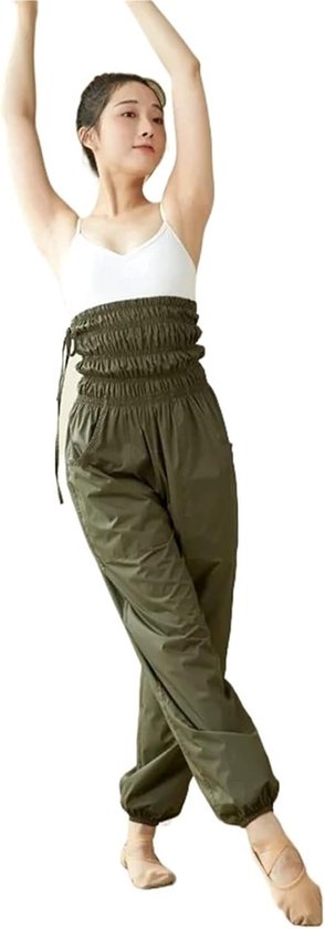 Dansbroek Dames - Sportbroek Trainingsbroek - Dans Yoga Fitness - Ademende Stof - Maat M - Groen