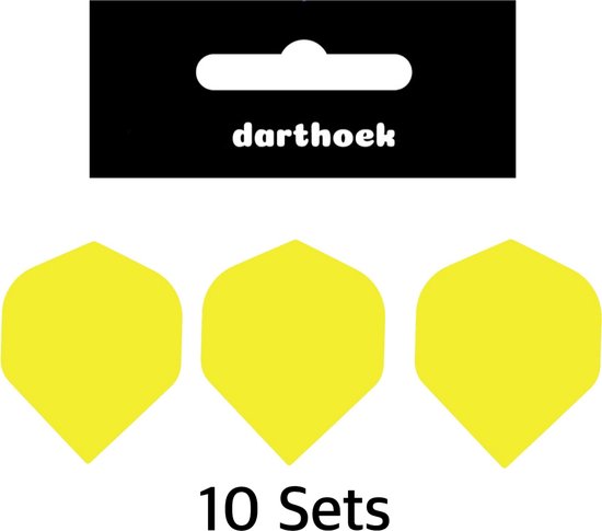 Darthoek| Flights | Poly | Geel | 10 Sets | (30 stuks) | + 1 set Darthoek flights van Darthoek