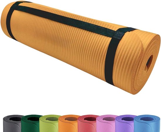 Deluxe yogamat - Gevoerde gymnastiekmat - Comfortabel sporten - Extra dik 15mm - 180 x 60 cm - Oranje van deluxe