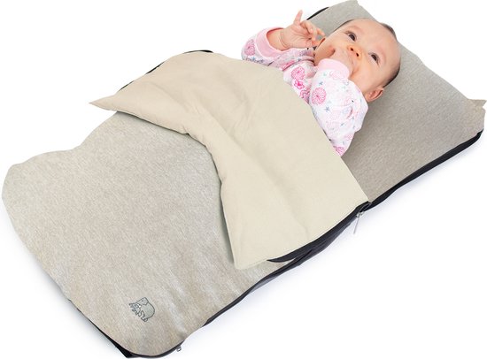 Deryan AirTraveller Vliegtuigbedje - Reiskussen met matras - compact opgevouwen - Cream van Deryan