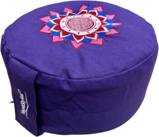 Design Meditatiekussen rond - Paars met Lotus van Love Generation