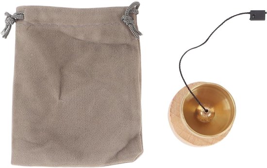 Deurbel kleine schijfbelset 4 cm - massief messing - inclusief mini-klankschaal - voor meditatie en ontspanning - ServiceTopper