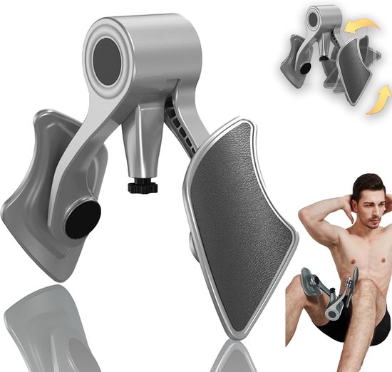 Dijbeentrainer, verbeterde dijbeentrainer, trainingsapparaat voor de binnenkant van de dij, kegeloefenproduct voor mannen, heup- en bekkenbodemspiertrainer, bekkenbodemversterkingsapparaat voor vrouwen (grijs, L) van COFOF