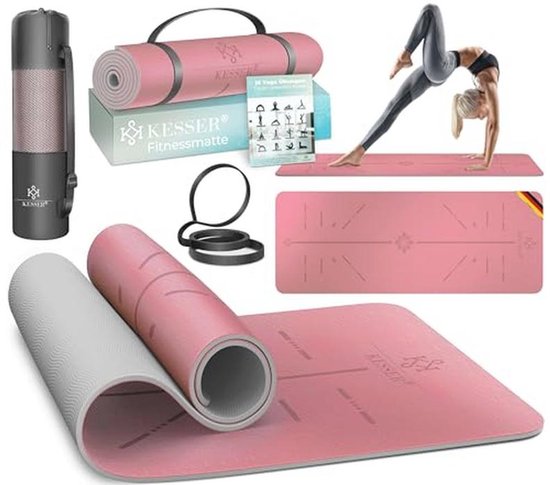 Dikke Non-Slip Gymnastiek- en Yoga Mat met Draagband - 183 x 61 cm