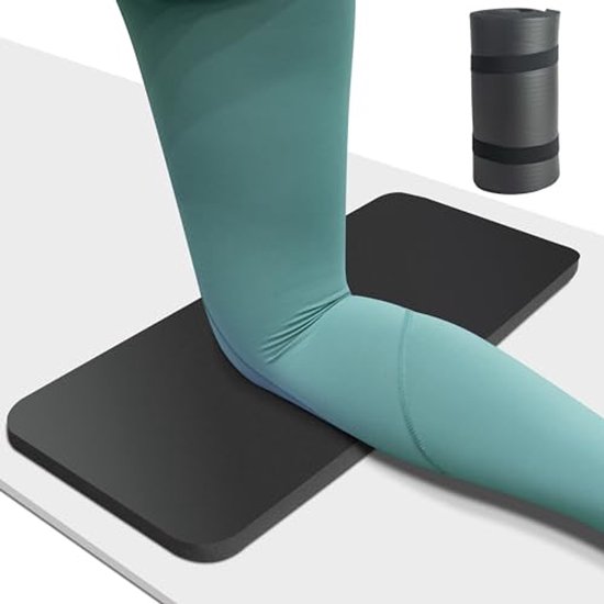 Dikke Yogamat 20 mm met Yogamatdrager voor Pijnvrije Knieën, Ellebogen, Polsen en Rug - Perfect voor Thuisgym, Yoga, Pilates en Buikspieroefeningen van Merkloos