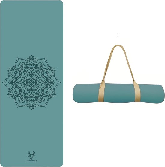 Dikke Yogamat 4,5 mm Antislip met Draagriem voor Yoga en Pilates