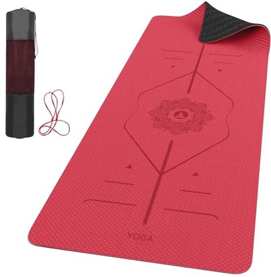 Dikke Yogamat 6 mm met Uitlijningslijnen en Antislip van Merkloos