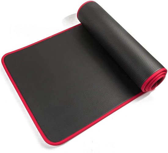 Dikke Yogamat - Fitness Mat - Binnen en Buiten - Extra Veerkracht - 185x60cm - Zwart