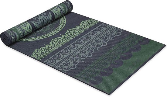 Dikke Yogamat - Fitnessmat Oefenmat - Yoga Pilates - Omkeerbaar Antislip - 6 mm dik - Boho Folk