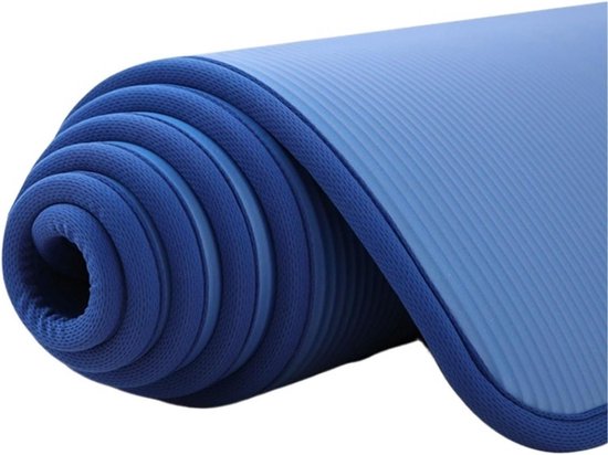 Dikke Yogamat - Oefenmat Fitness - Thuis Sporten - Extra Ondersteuning - 183 x 61 cm - Blauw