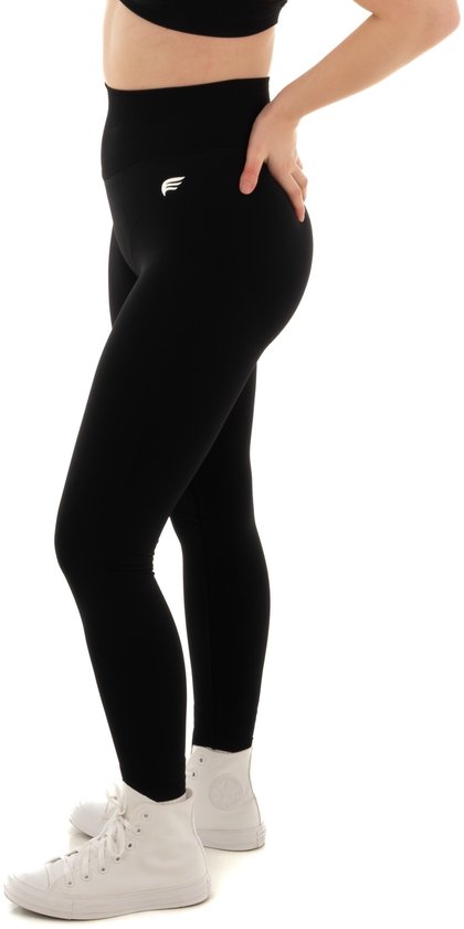 DM Training Pulse Legging Dames – High Waist – Squatproof & Shaping – Peach Butt Effect – Fitness, Yoga & Pilates (Zwart) van Merkloos