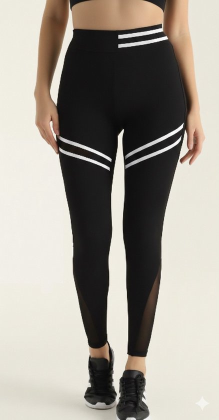 DONEX® Dames sportlegging - Sportkleding dames - yoga legging dames - Hardloopbroek dames - Luna - Zwart Maat S van Merkloos