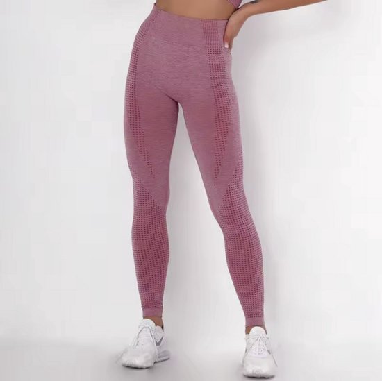Donkerroze sportlegging - Sport legging - Sportbroek - High waist - Roze - Dames - Yoga - Fitness Legging - Small - Roze - Sportpoutfit - Sport broek - CHPN van Merkloos
