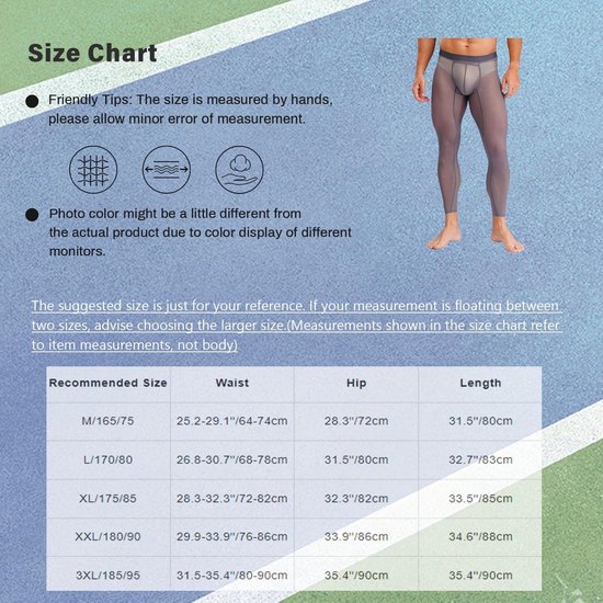 Doorzichtige Heren Legging Mesh Compressie Sportonderbroek met Voorgevormde Zak van Merkloos