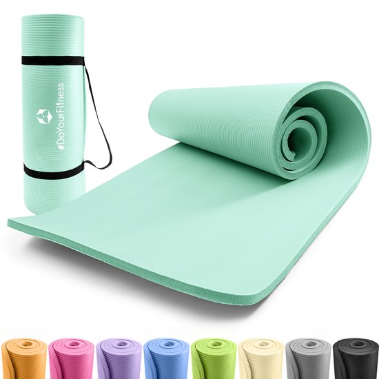 Doyourfitness Dikke Fitness Mat - Anti Slip - Turquoise - 183 x 61 x 1.5 cm van Merkloos