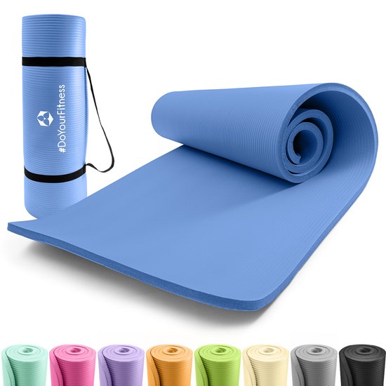 #DoYourFitness - Extra dikke fitness mat - »Jivan« - duurzaam, non-slip, huidvriendelijk, slijtvast - 183 x 61 x 2,0 cm - Blauw van Doyourfitness